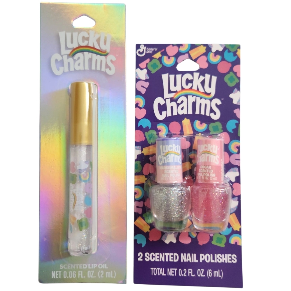 General Mills Lucky Charms Scented Lip Oil and Nail Polish Set Womens Gloss‎